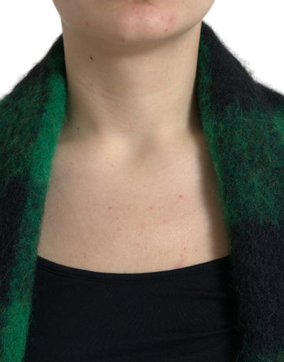 Dolce &amp; Gabbana Manteau poncho à carreaux de buffle noir et vert