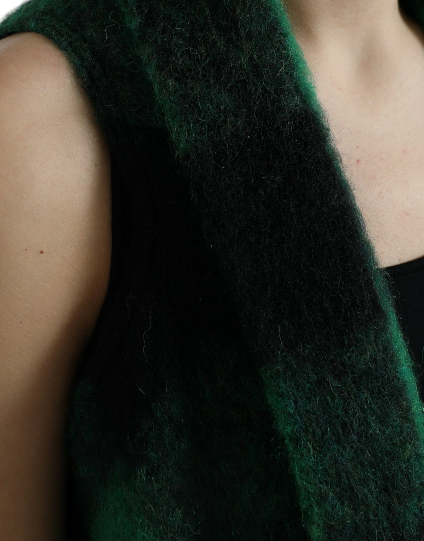 Dolce &amp; Gabbana Manteau poncho à carreaux de buffle noir et vert