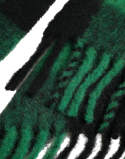 Dolce &amp; Gabbana Manteau poncho à carreaux de buffle noir et vert