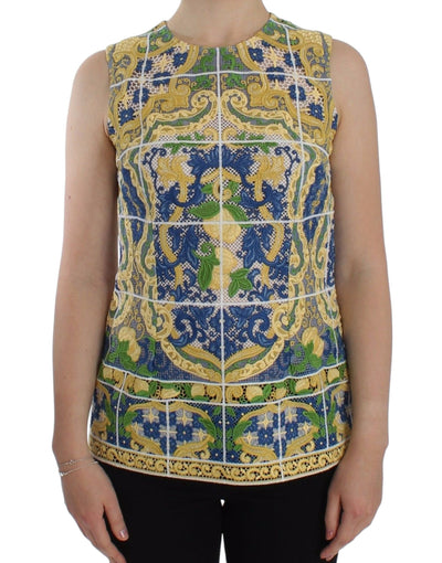 Dolce &amp; Gabbana veelkleurige majolica geborduurde trui