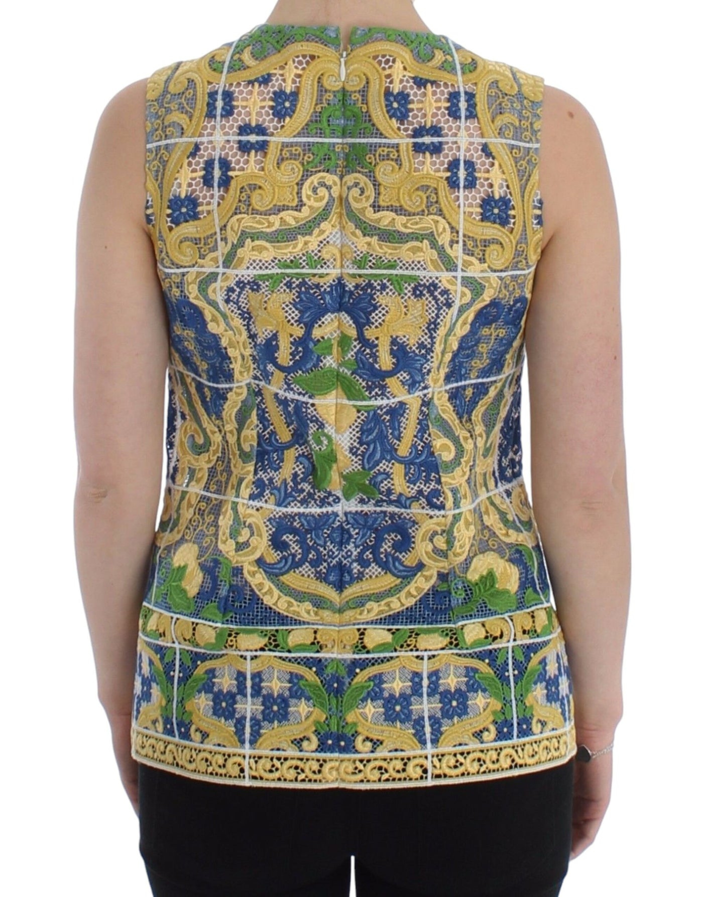 Dolce &amp; Gabbana veelkleurige majolica geborduurde trui