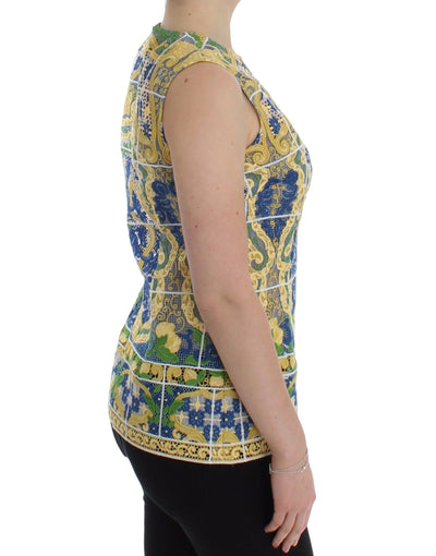 Dolce &amp; Gabbana veelkleurige majolica geborduurde trui