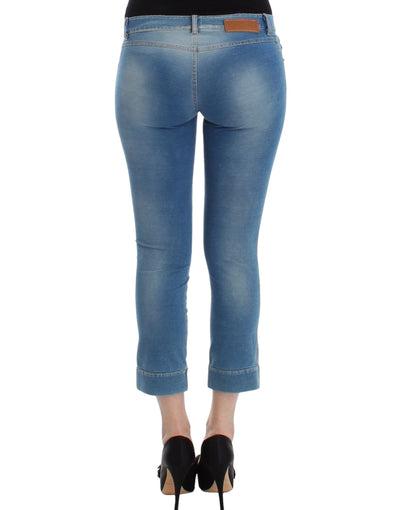 Pantalon Capri court en jean bleu Ermanno Scervino Beachwear