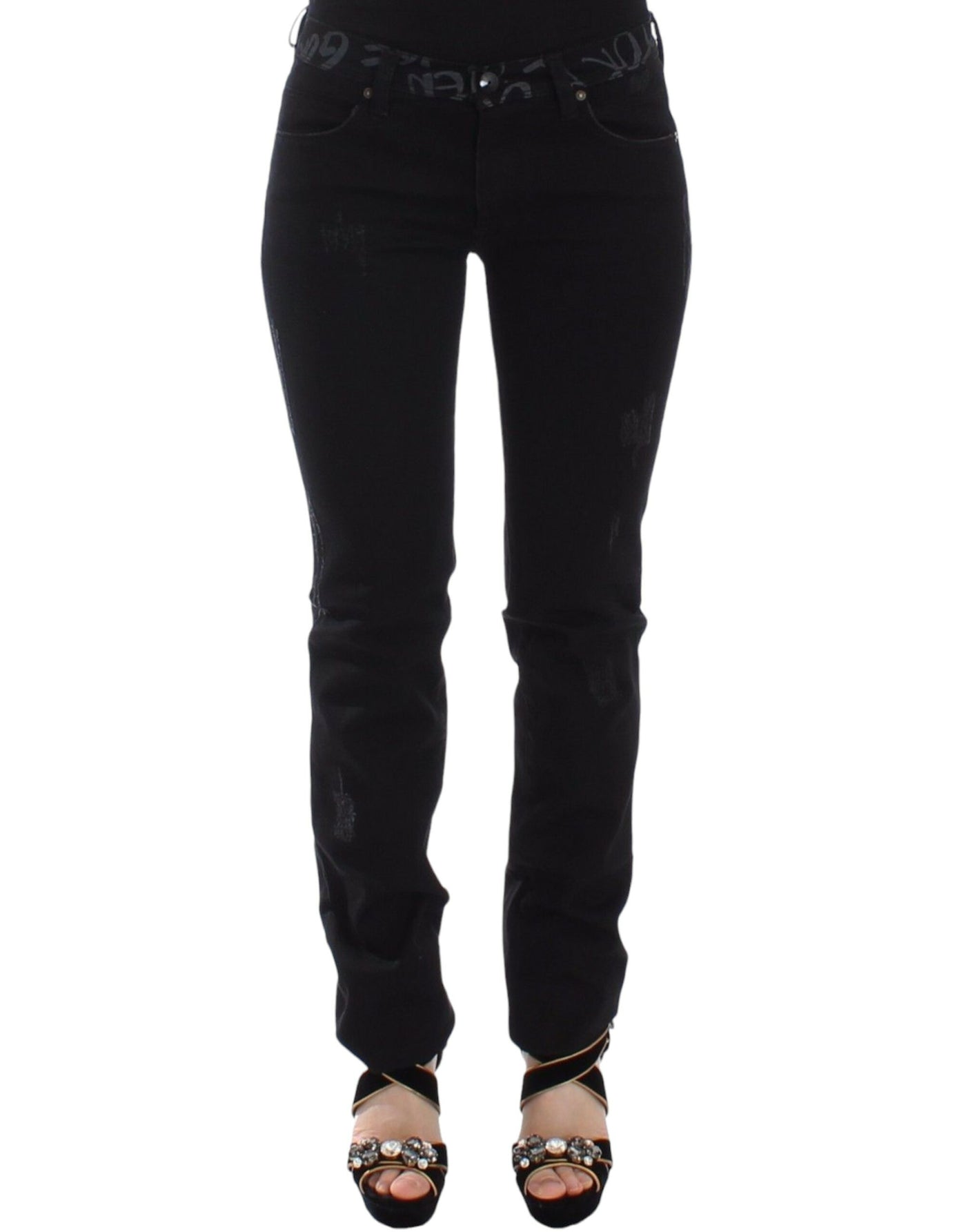Ermanno Scervino Zwarte Slim Jeans Denim Broek Skinny Stretch