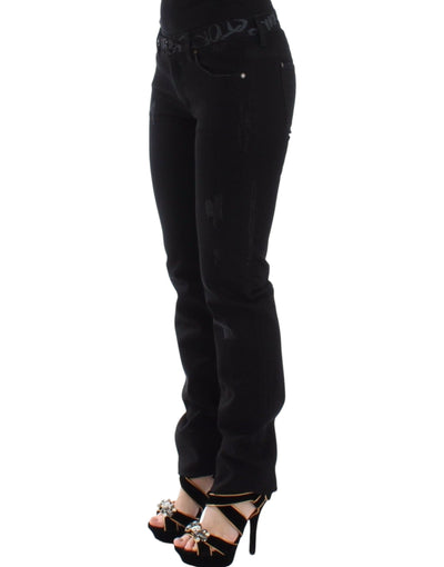 Ermanno Scervino Zwarte Slim Jeans Denim Broek Skinny Stretch