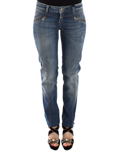 Jean slim bleu Ermanno Scervino, pantalon en denim droit extensible