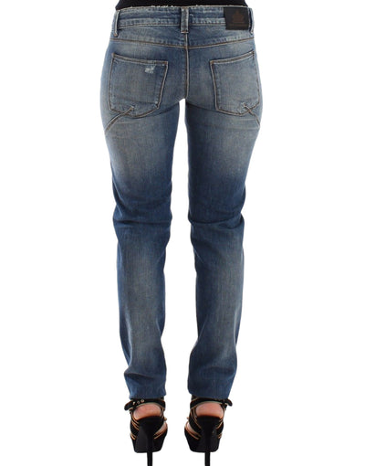 Jean slim bleu Ermanno Scervino, pantalon en denim droit extensible