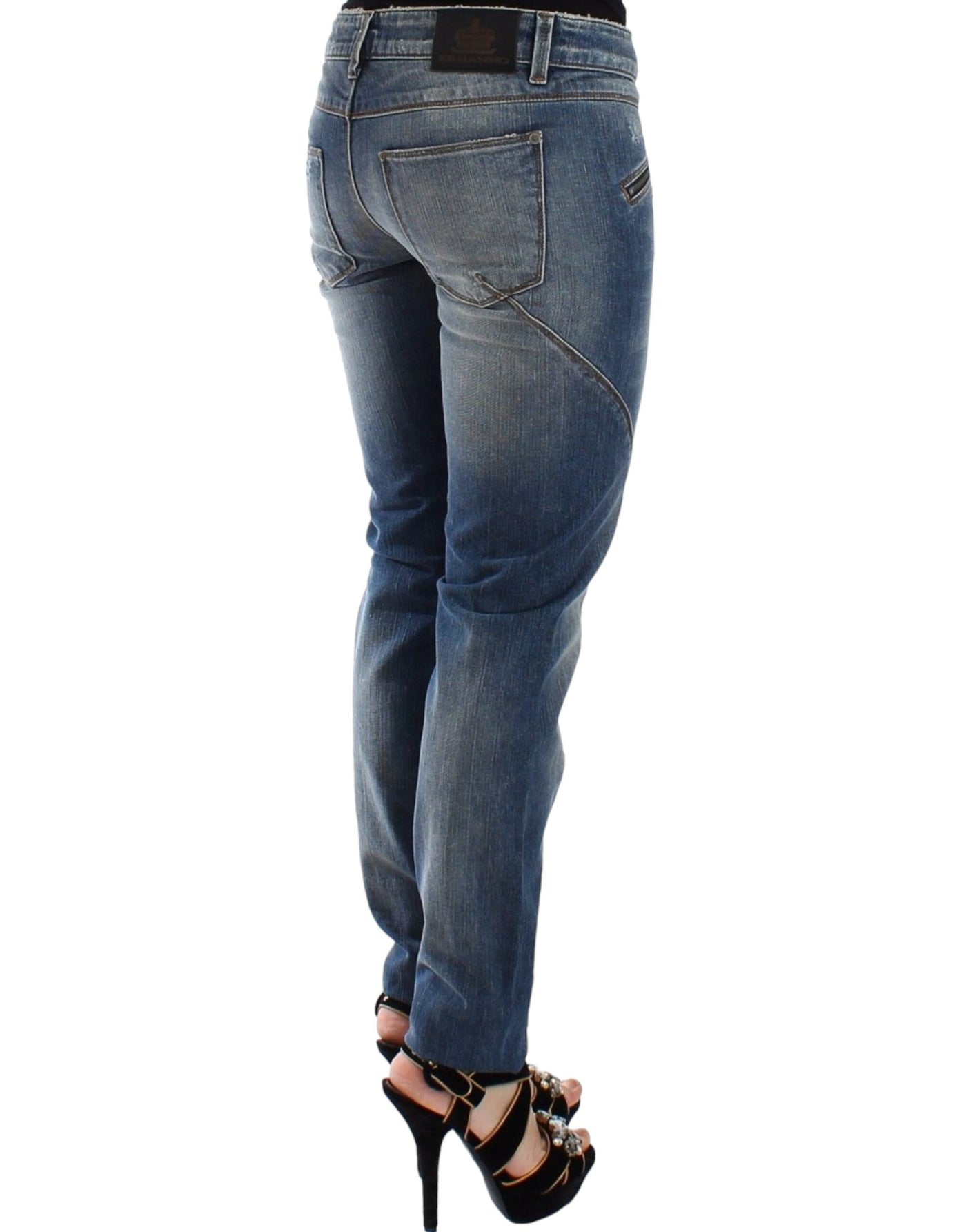 Jean slim bleu Ermanno Scervino, pantalon en denim droit extensible