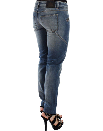 Jean slim bleu Ermanno Scervino, pantalon en denim droit extensible