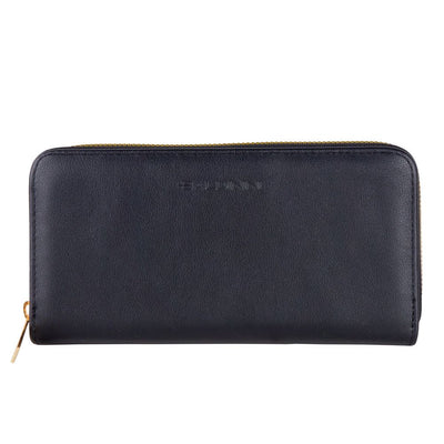 Baldinini Trend Chic Zwarte Leren Portemonnee met Ritssluiting