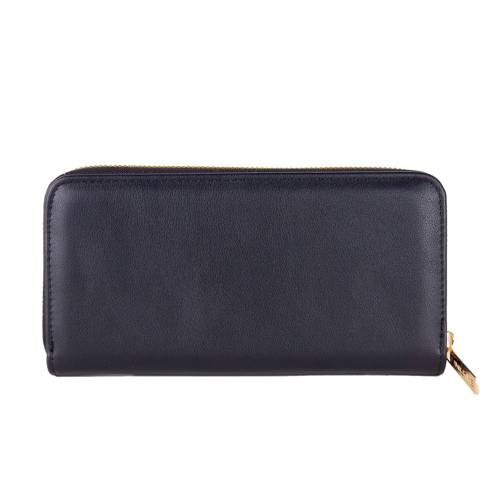 Baldinini Trend Chic Zwarte Leren Portemonnee met Ritssluiting