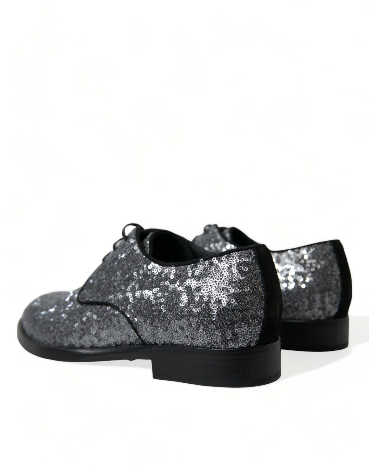 Dolce &amp; Gabbana Zilveren veterschoenen voor heren met pailletten