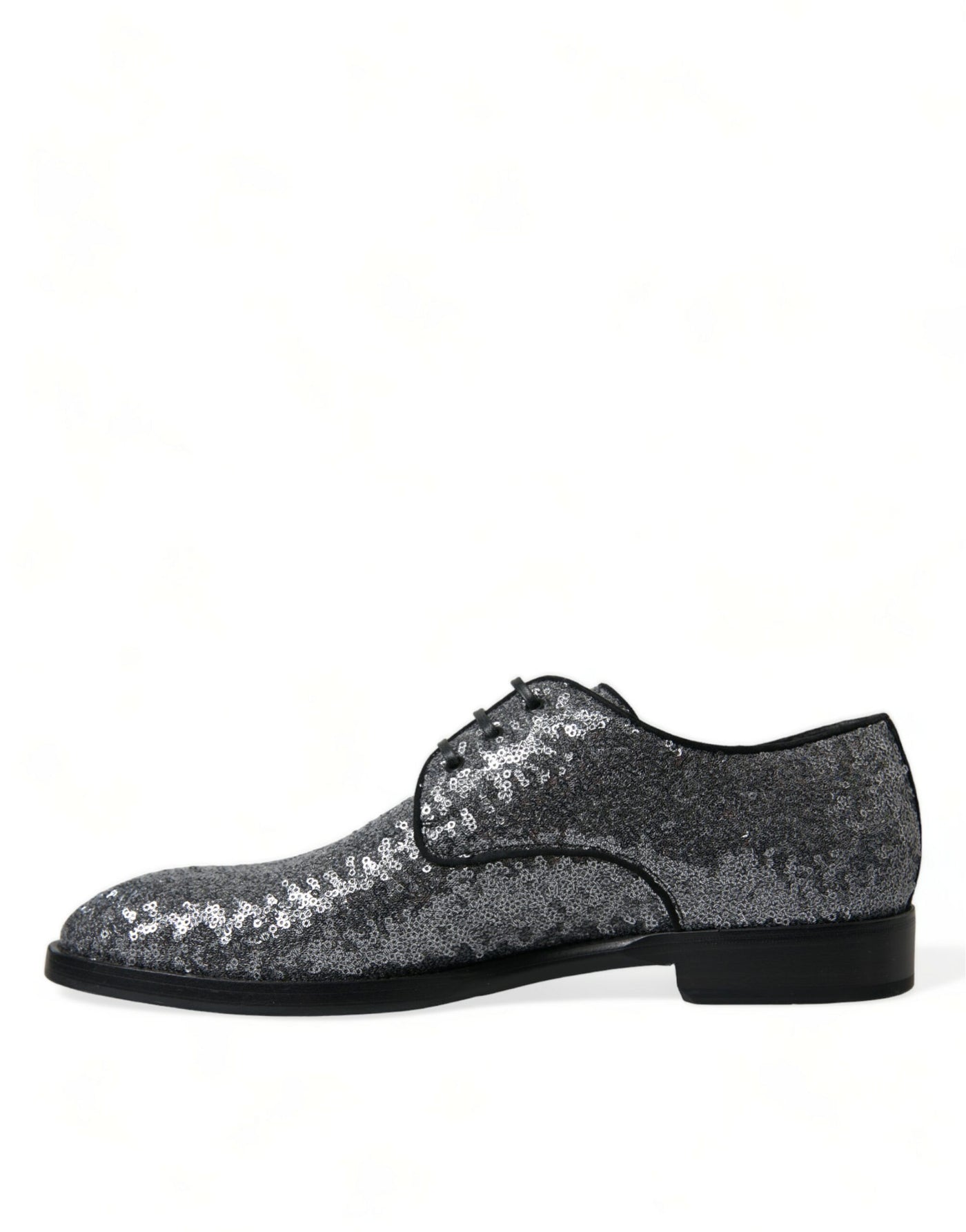 Dolce &amp; Gabbana Zilveren veterschoenen voor heren met pailletten