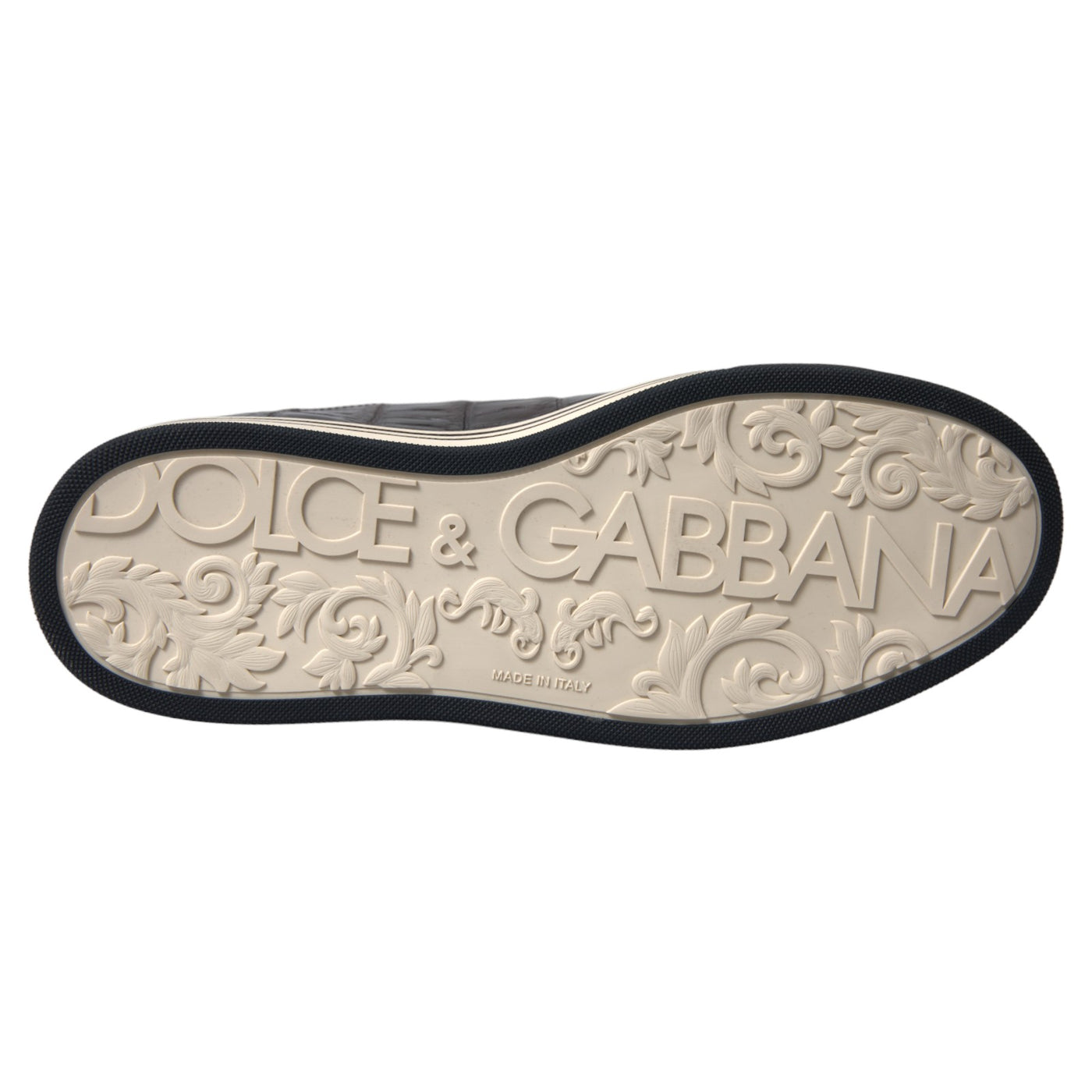 Dolce &amp; Gabbana Bruine Croc Exotische Leren Heren Casual Sneakers Schoenen