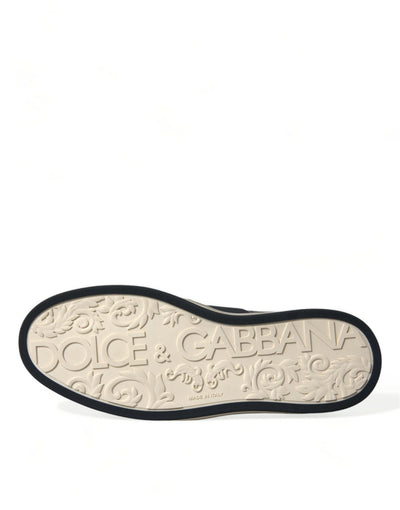 Dolce &amp; Gabbana Zwarte Croc Exotische Leren Sneakers Schoenen