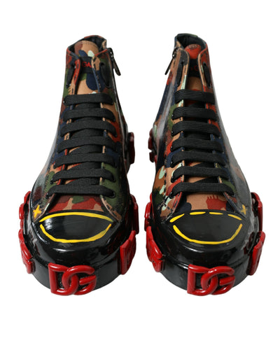 Dolce &amp; Gabbana Multicolor Camouflage High Top Heren Sneakers Schoenen
