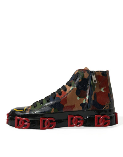 Dolce &amp; Gabbana Multicolor Camouflage High Top Heren Sneakers Schoenen