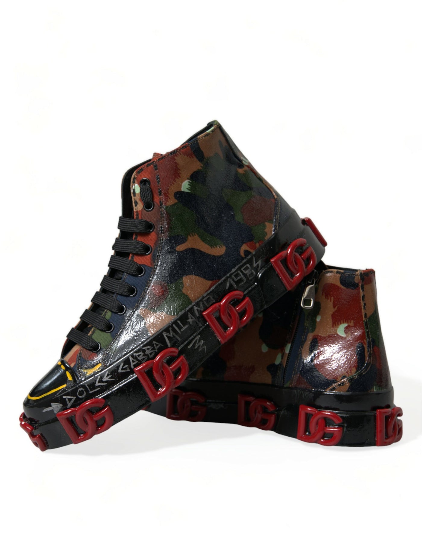 Dolce &amp; Gabbana Multicolor Camouflage High Top Heren Sneakers Schoenen