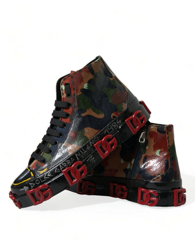 Dolce &amp; Gabbana Multicolor Camouflage High Top Heren Sneakers Schoenen