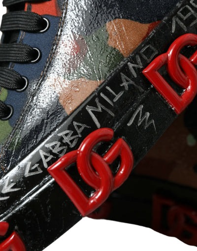 Dolce &amp; Gabbana Multicolor Camouflage High Top Heren Sneakers Schoenen