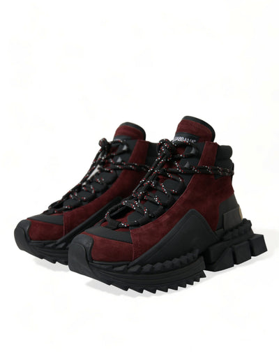 Dolce &amp; Gabbana Burgundy Super King High Top Heren Sneakers Schoenen