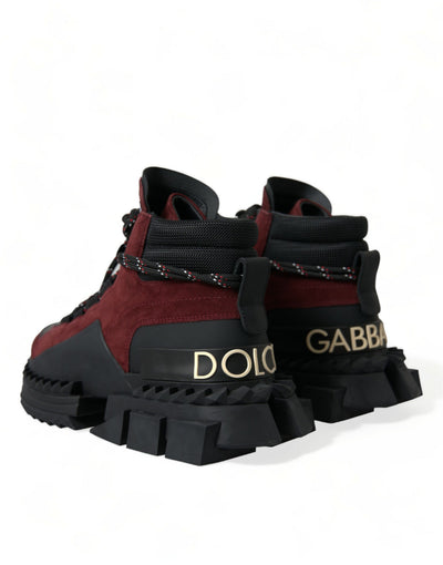 Dolce &amp; Gabbana Burgundy Super King High Top Heren Sneakers Schoenen