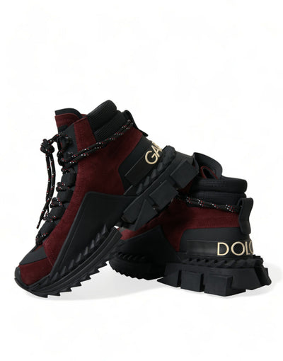 Dolce &amp; Gabbana Burgundy Super King High Top Heren Sneakers Schoenen