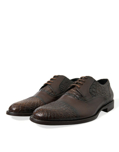 Dolce &amp; Gabbana Bruine Exotische Leren Veterschoenen Oxford