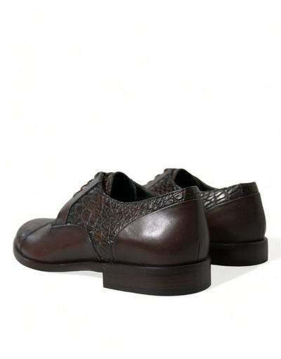 Dolce &amp; Gabbana Bruine Exotische Leren Veterschoenen Oxford
