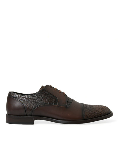 Dolce &amp; Gabbana Bruine Exotische Leren Veterschoenen Oxford