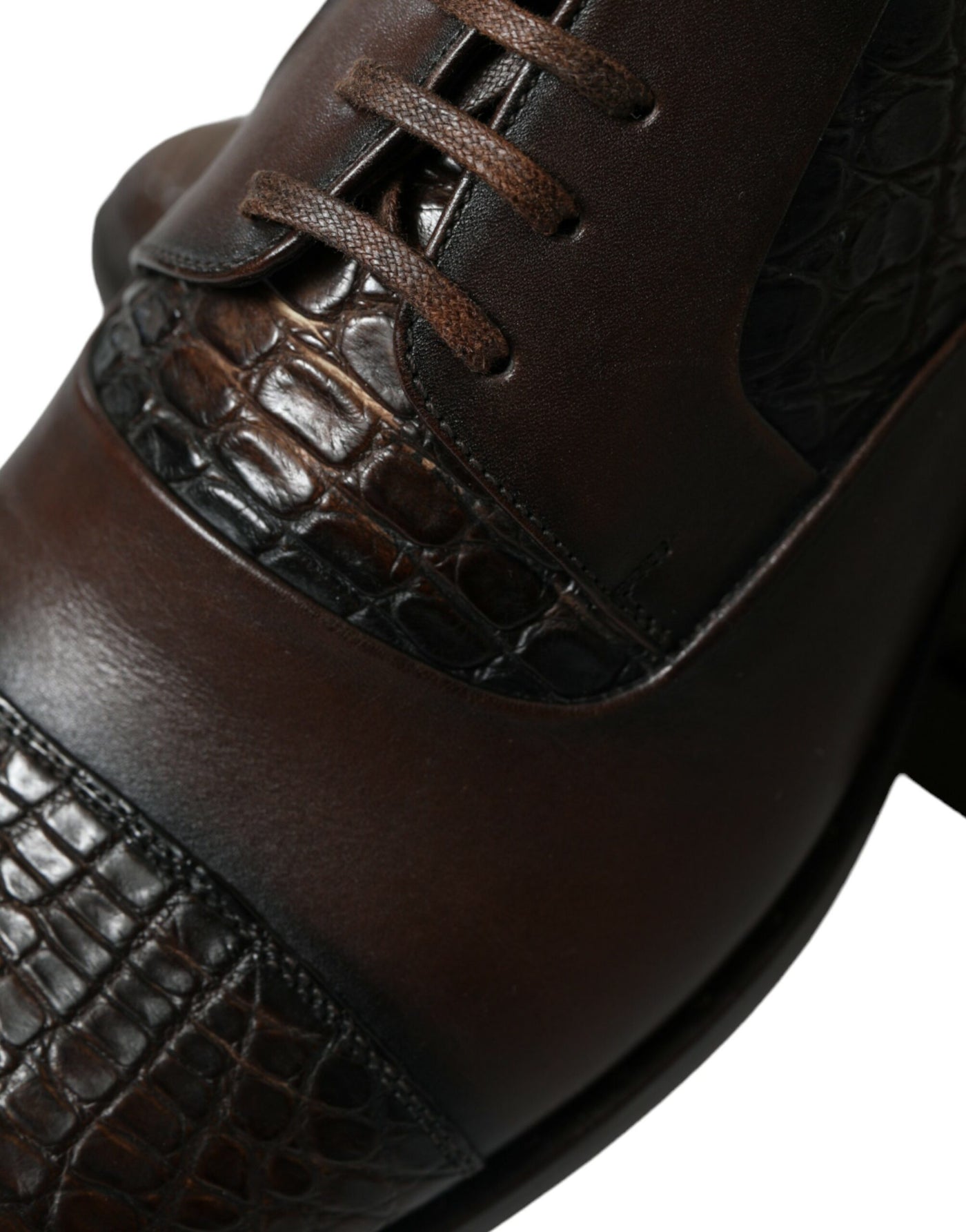Dolce &amp; Gabbana Bruine Exotische Leren Veterschoenen Oxford