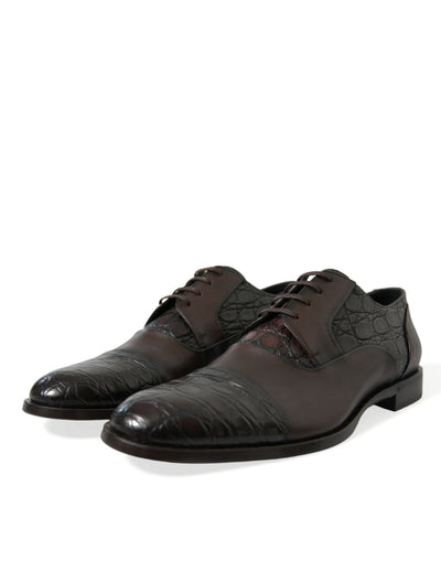 Dolce &amp; Gabbana Bruine Exotische Leren Formele Herenschoenen