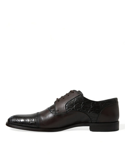 Dolce &amp; Gabbana Bruine Exotische Leren Formele Herenschoenen