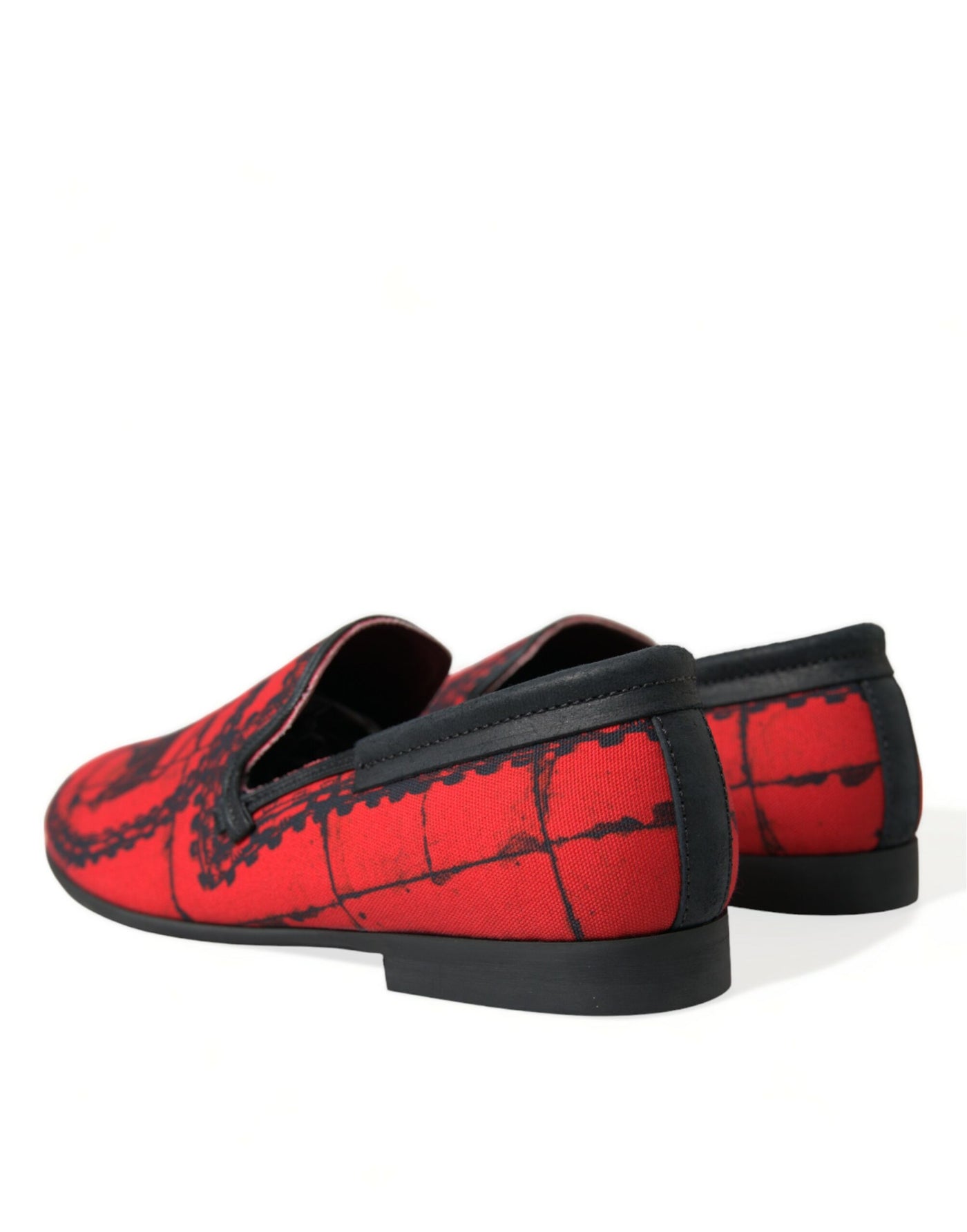 Dolce &amp; Gabbana Rode Zwarte Torero Loafers Pantoffels Herenschoenen