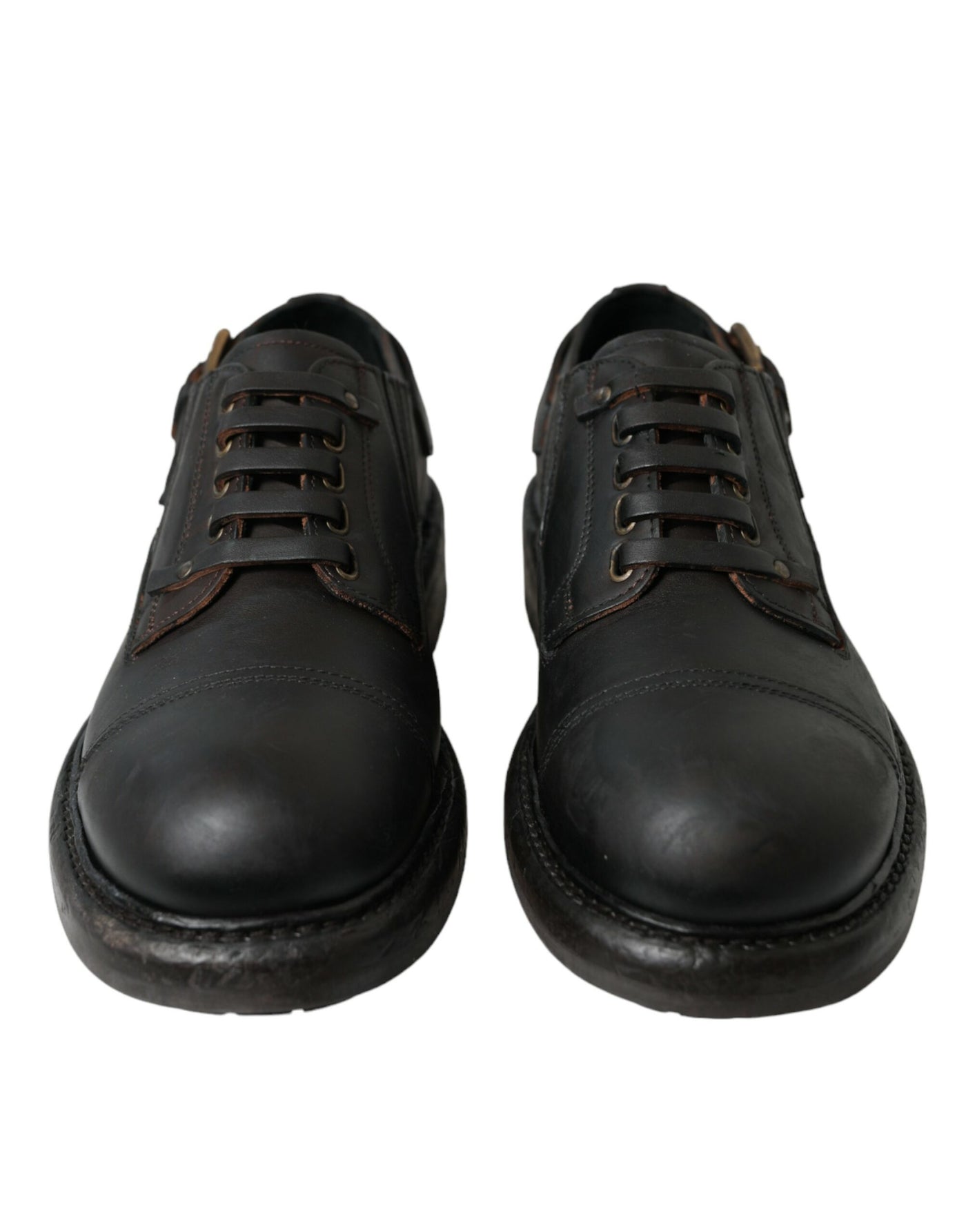 Dolce &amp; Gabbana Bruine Leren Veterschoenen voor Heren