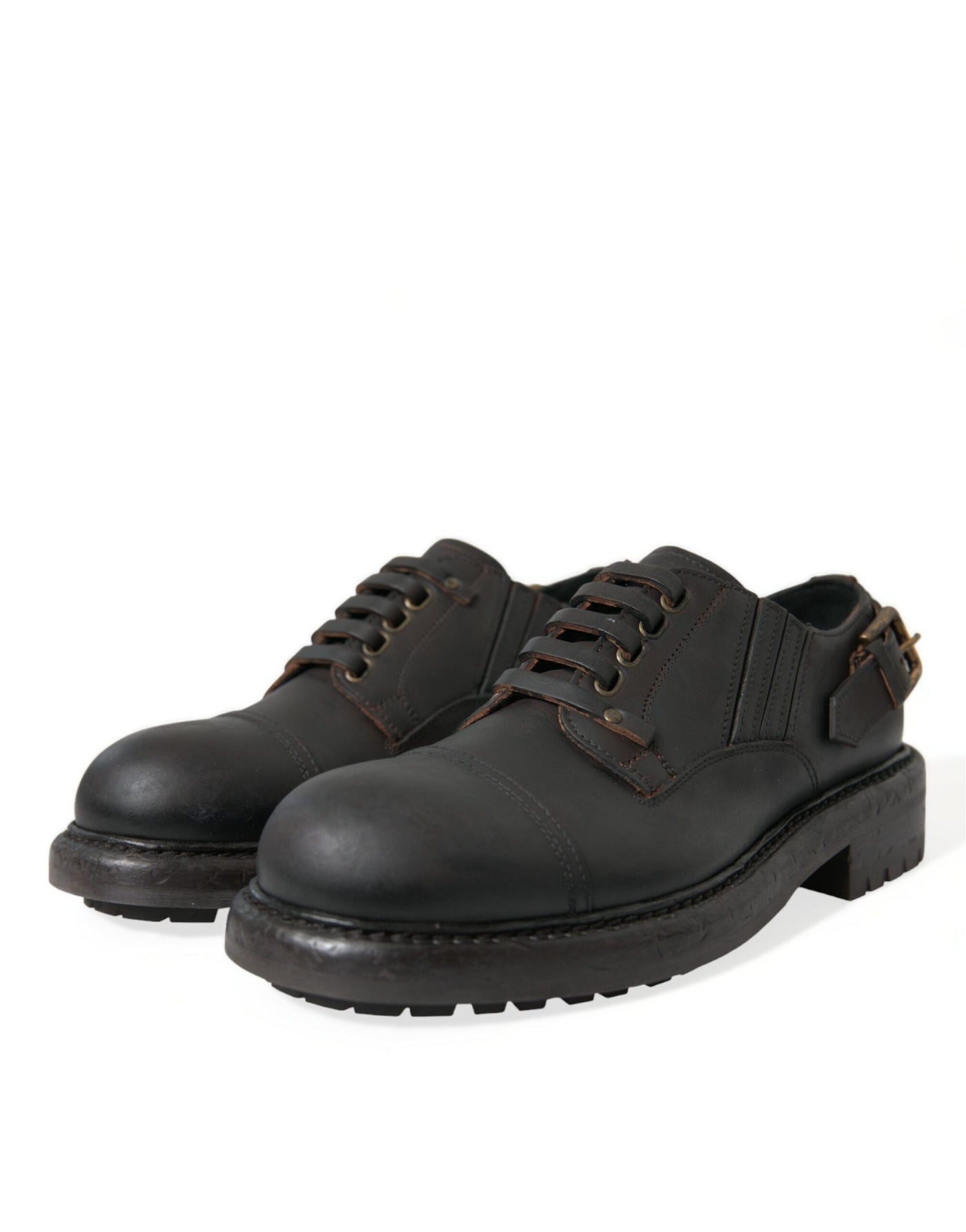 Dolce &amp; Gabbana Bruine Leren Veterschoenen voor Heren