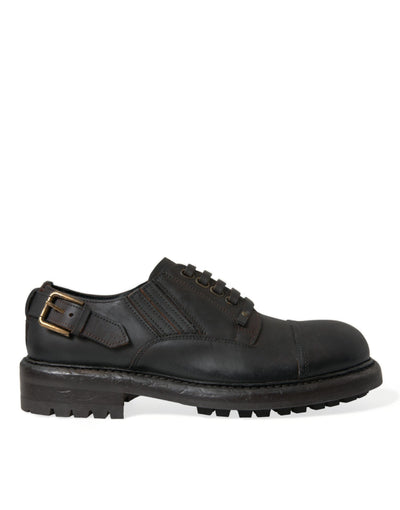 Dolce &amp; Gabbana Bruine Leren Veterschoenen voor Heren