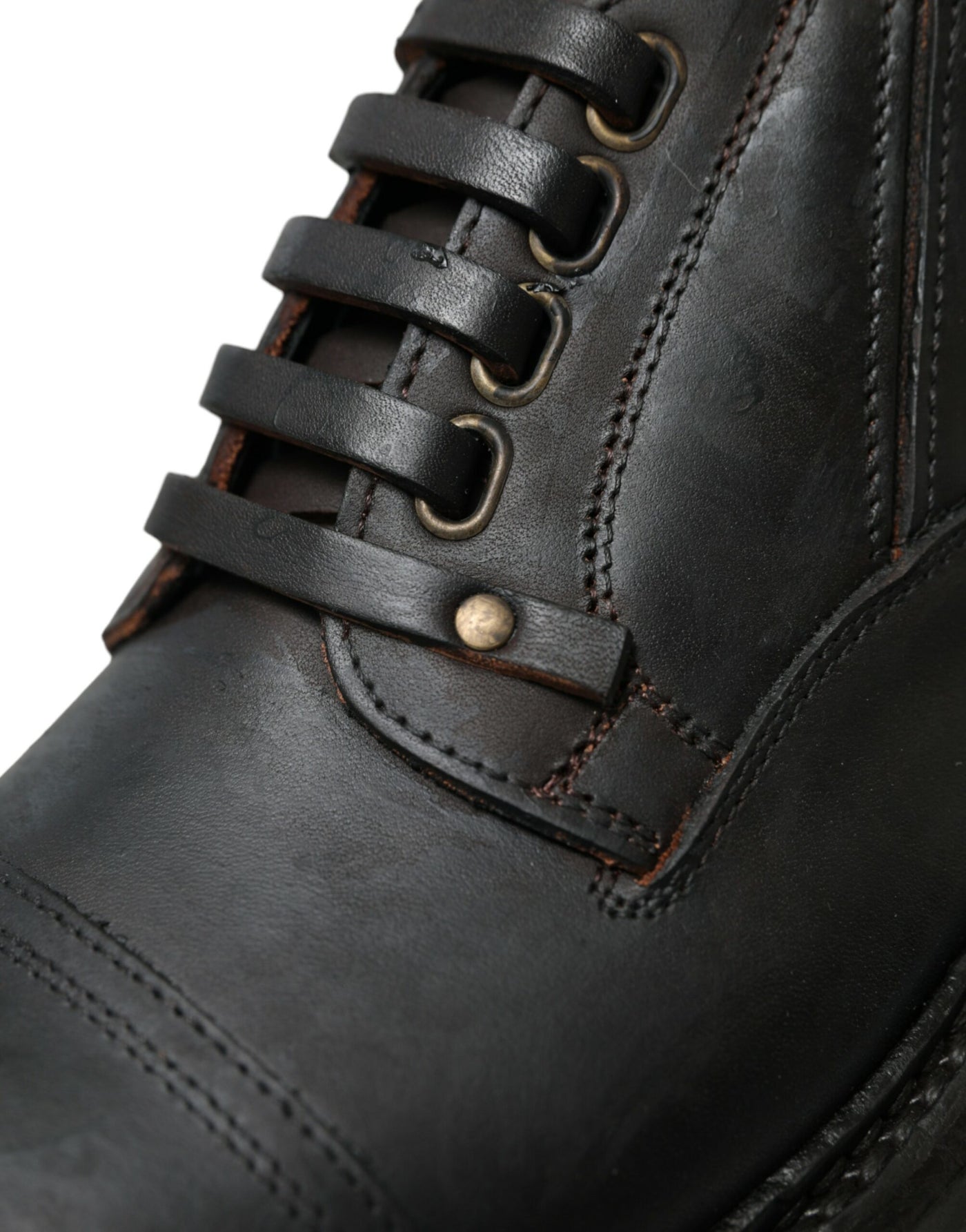 Dolce &amp; Gabbana Bruine Leren Veterschoenen voor Heren