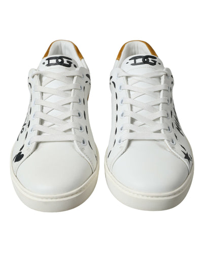 Dolce &amp; Gabbana Witte Leren LOVE Milano Heren Sneakers Schoenen