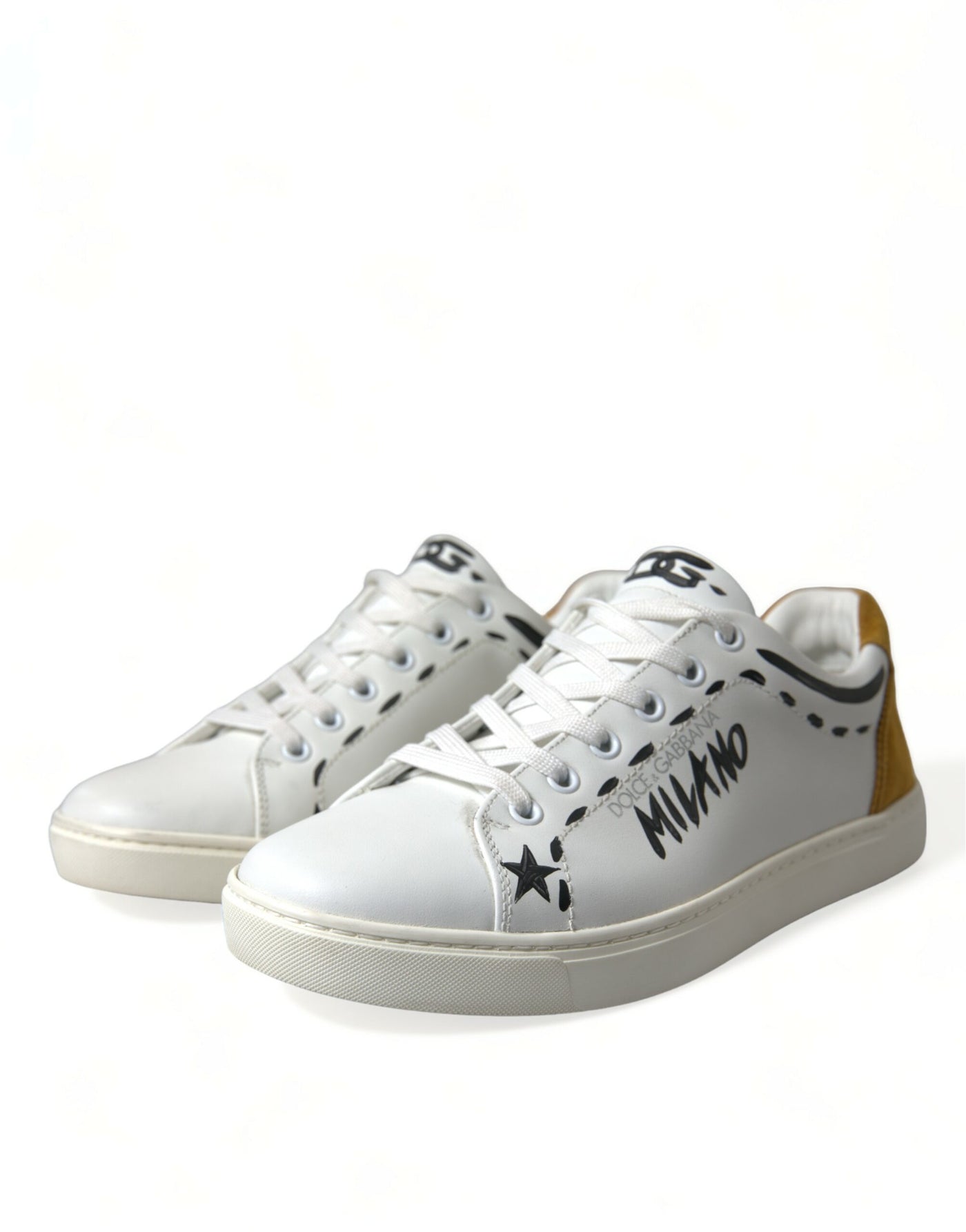 Dolce &amp; Gabbana Witte Leren LOVE Milano Heren Sneakers Schoenen