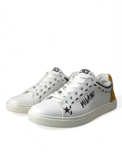 Dolce &amp; Gabbana Witte Leren LOVE Milano Heren Sneakers Schoenen