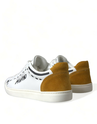 Dolce &amp; Gabbana Witte Leren LOVE Milano Heren Sneakers Schoenen