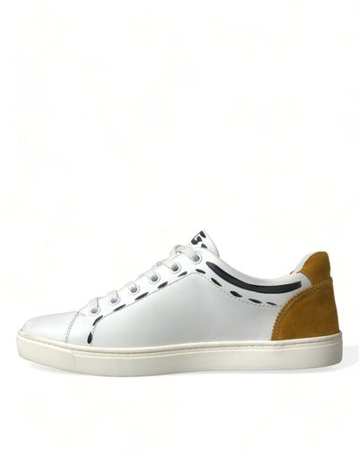 Dolce &amp; Gabbana Witte Leren LOVE Milano Heren Sneakers Schoenen