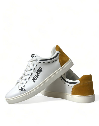 Dolce &amp; Gabbana Witte Leren LOVE Milano Heren Sneakers Schoenen