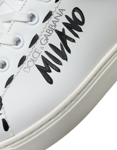 Dolce &amp; Gabbana Witte Leren LOVE Milano Heren Sneakers Schoenen