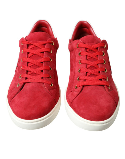 Baskets basses Dolce &amp; Gabbana en daim rouge pour homme