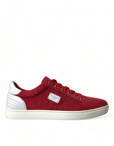Baskets basses Dolce &amp; Gabbana en daim rouge pour homme