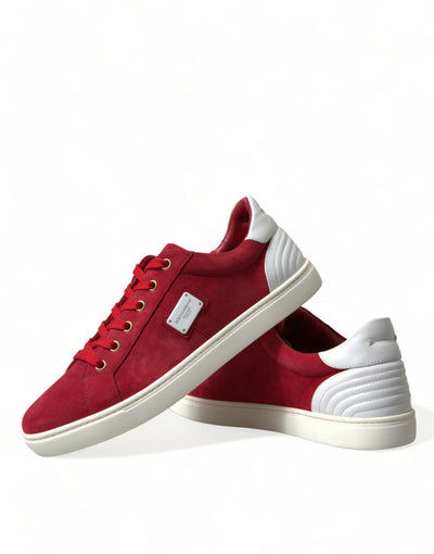 Baskets basses Dolce &amp; Gabbana en daim rouge pour homme