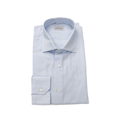 Chemise homme en coton bleu clair Bagutta