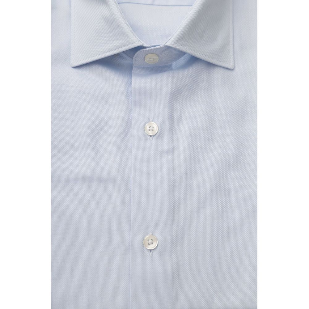 Chemise homme en coton bleu clair Bagutta